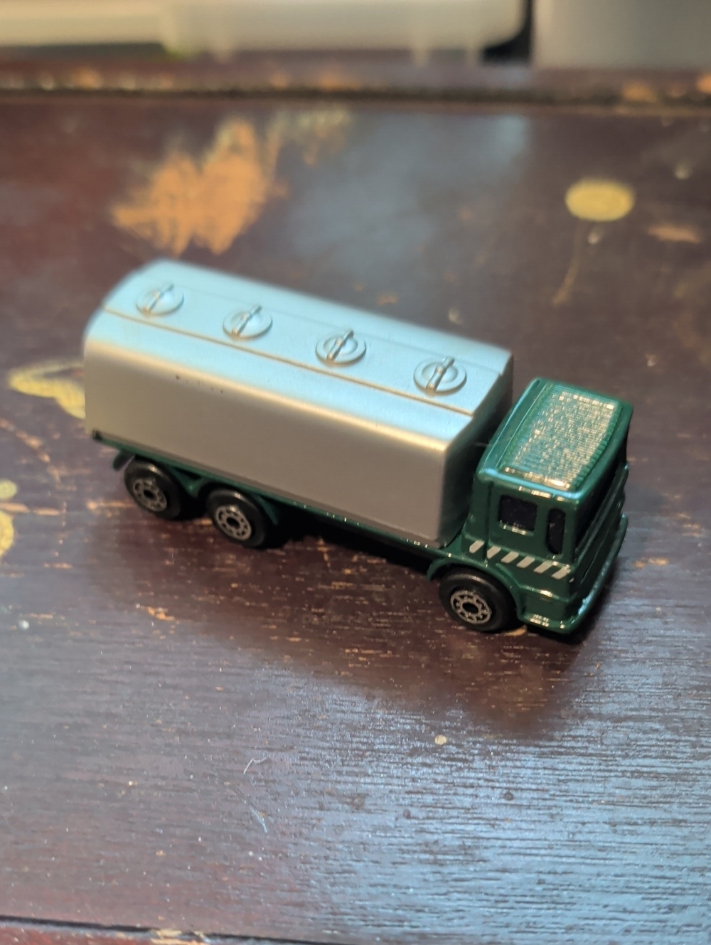 Green and Silver Mini Tanker Truck Toy for Kids